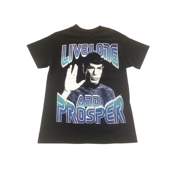 Star Trek Live Long Prosper T-Shirt Black Blue Medium NWT - Picture 1 of 2